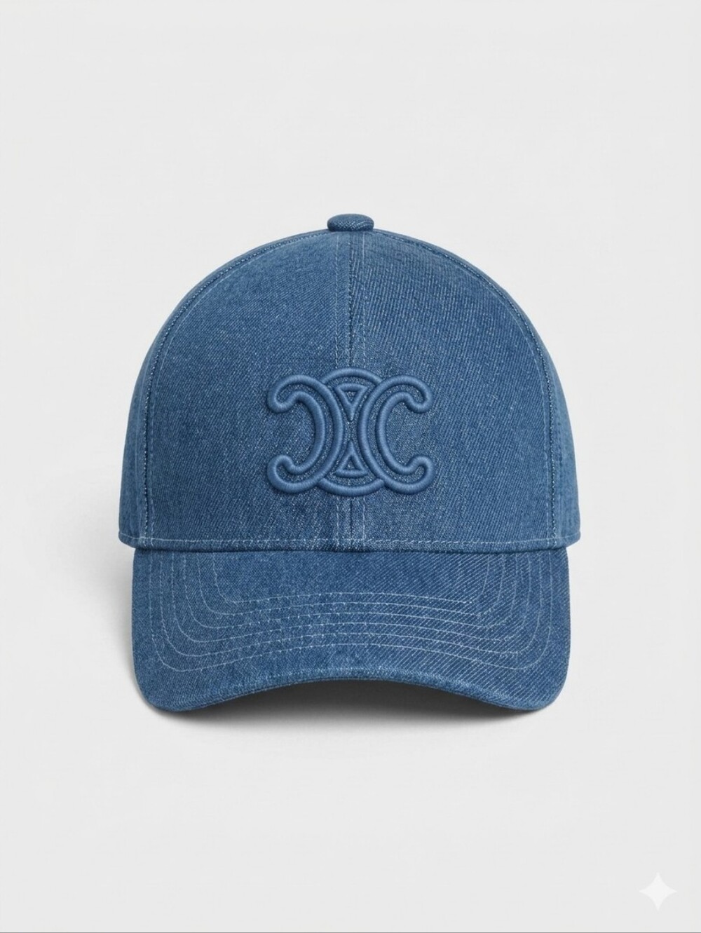 🔥NWT‼️✨ CELINE ✨ Authentic Denim Blue Triomphe Baseball Cap Hat - Unisex - Picture 4 of 12